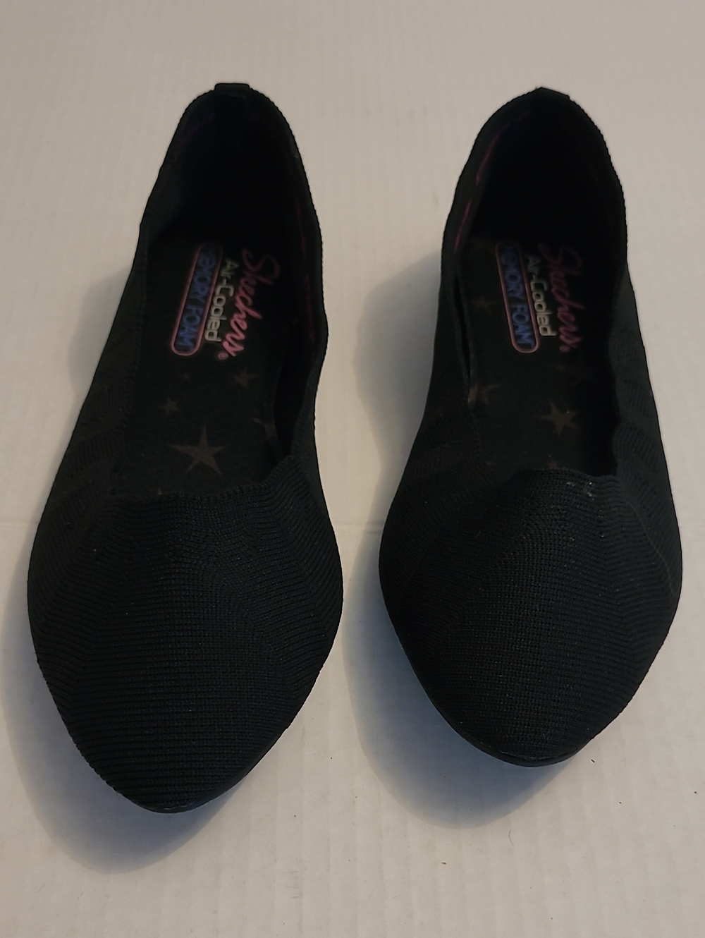 Skechers Women's Black Knit Slip-On Flats